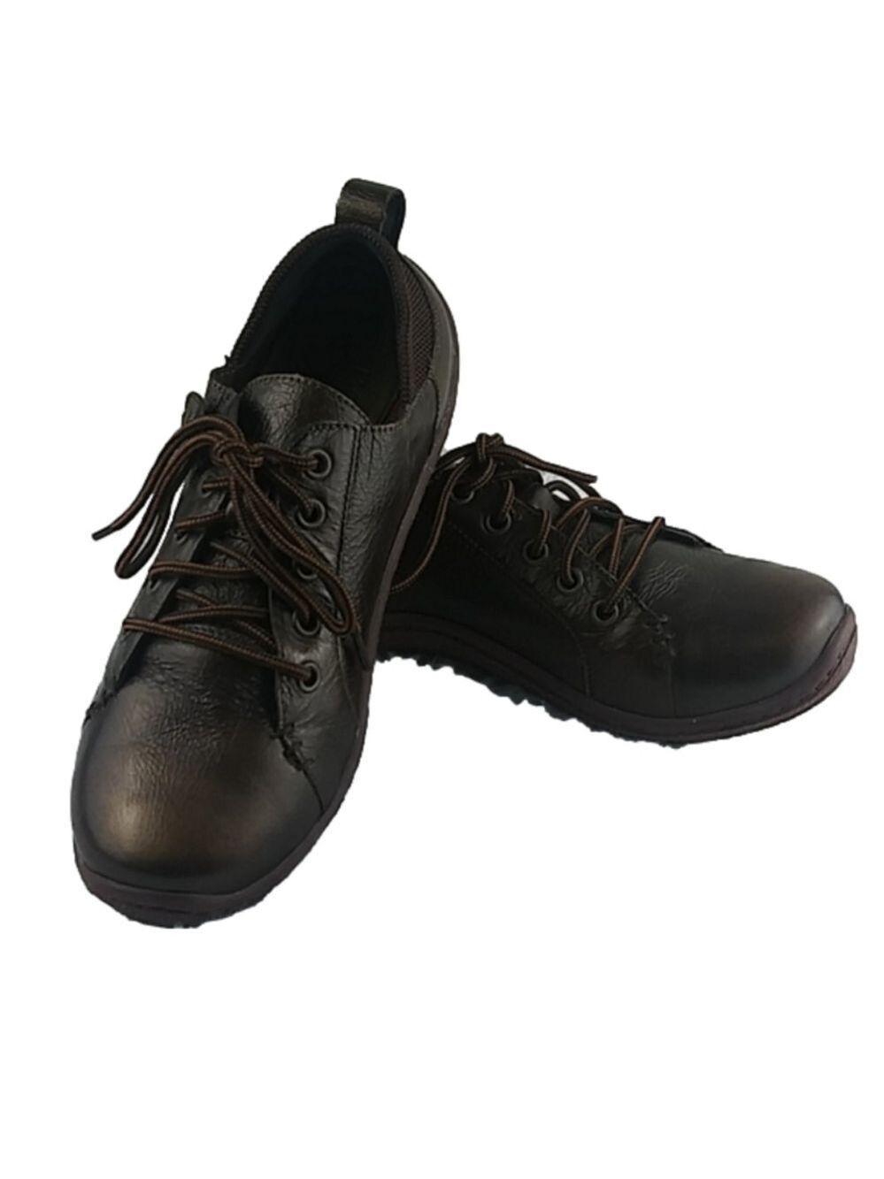 Born Handcrafted Brown Metallic Leather Lace Up Round Toe Low Top Sneaker Shoe